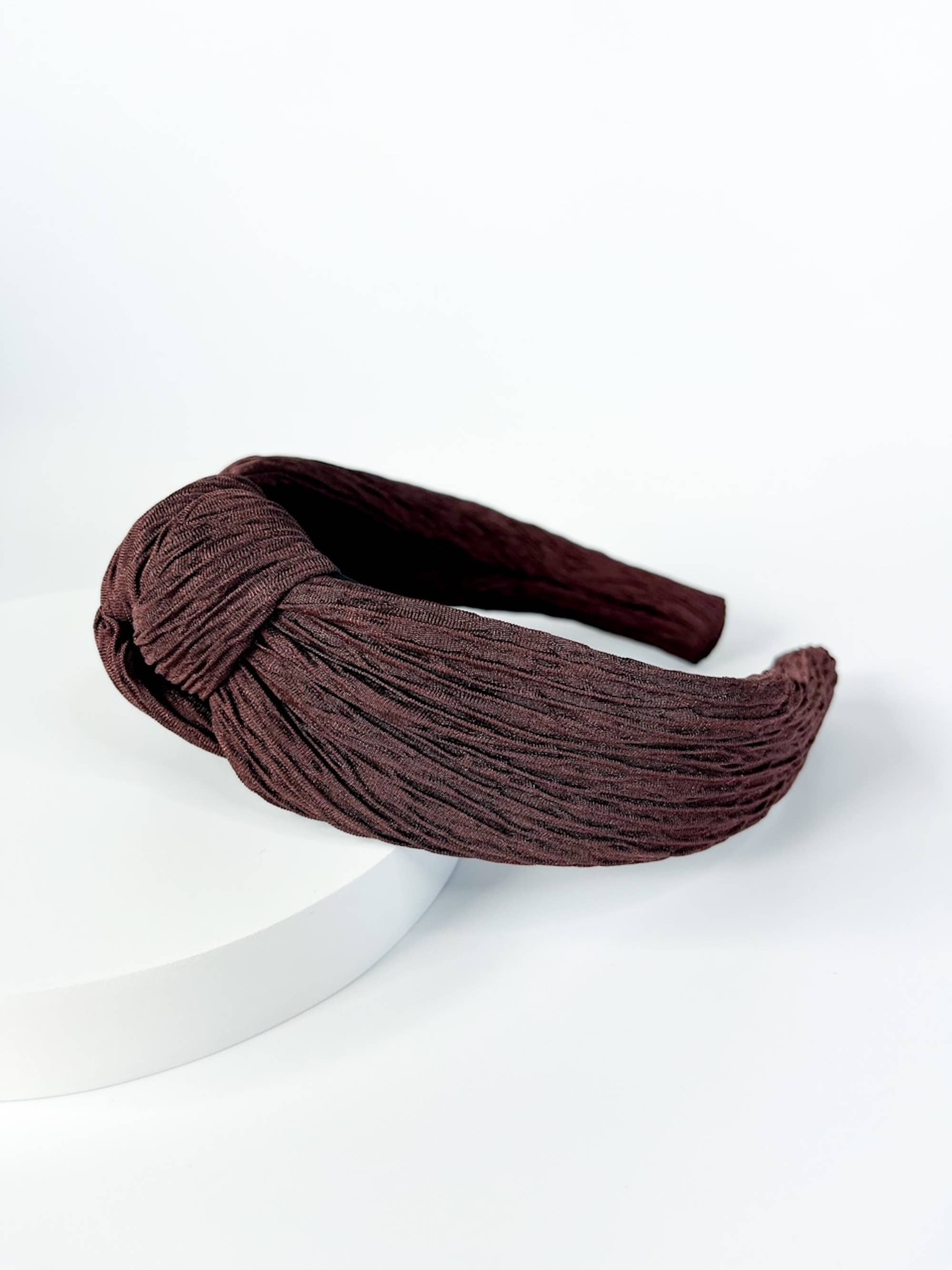 Luxury Winter Holiday Headband - Coffee Crinkle-280 Accessories-Brittyland-The Lovely Closet, Women's Fashion Boutique in Alexandria, KY