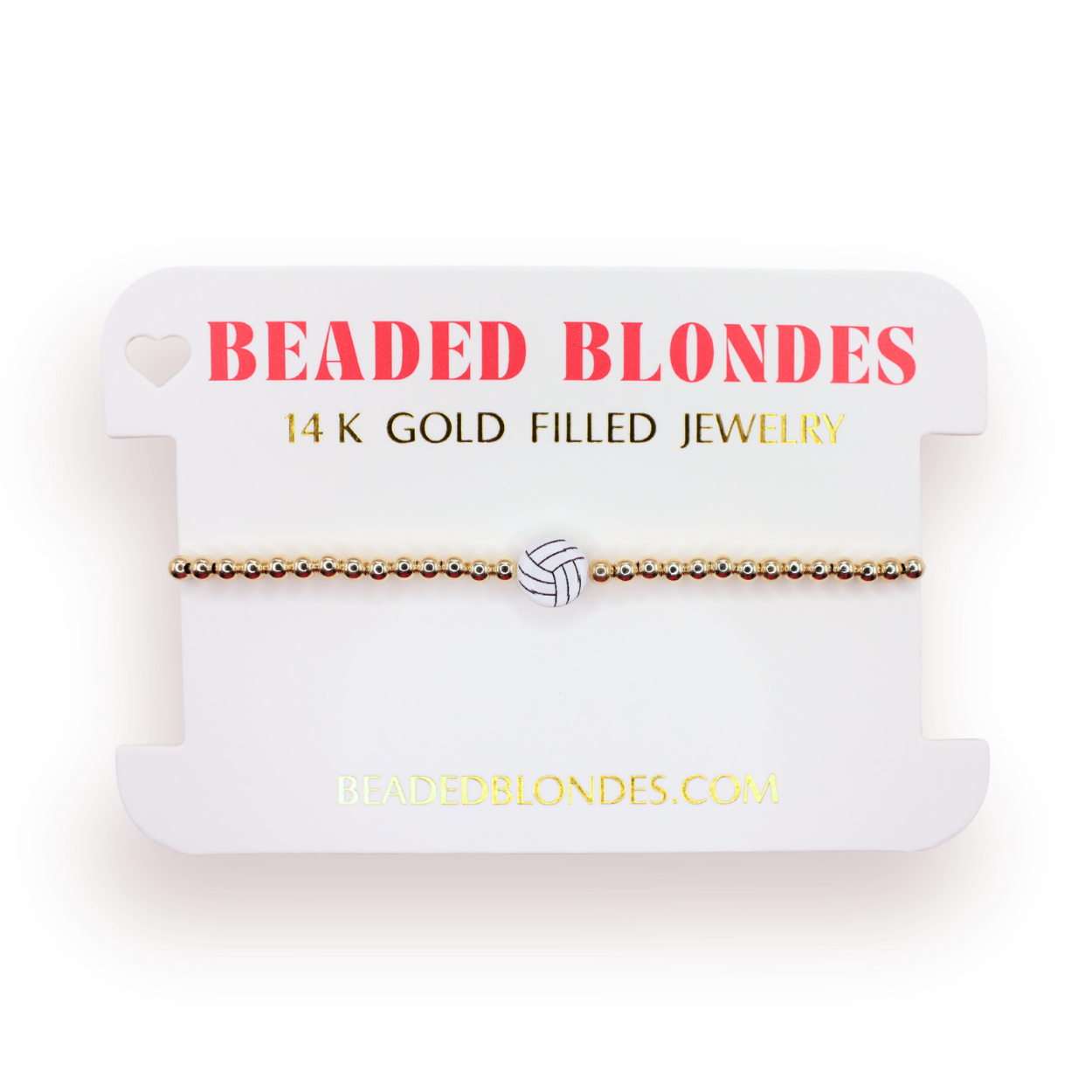 Volleyball Bracelet on Gold: Gold / Standard 6.75 inch-bracelet-Beaded Blondes-The Lovely Closet, Women's Fashion Boutique in Alexandria, KY