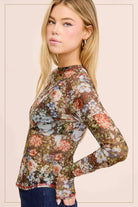 Sheer Long Sleeve Mesh Layering Top - Hazelnut-110 Long Sleeve Top-La Miel-The Lovely Closet, Women's Fashion Boutique in Alexandria, KY