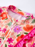 Summer Floral Ruffle Long Sleeve Girl Swimwear Set: 2-360 Carolines Closet-Rylee Faith Designs-The Lovely Closet, Women's Fashion Boutique in Alexandria, KY