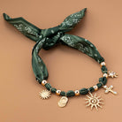 Sunburst Handmade Scarf Necklace - Green-280 Accessories-JOSSLYN by wall to wall-The Lovely Closet, Women's Fashion Boutique in Alexandria, KY