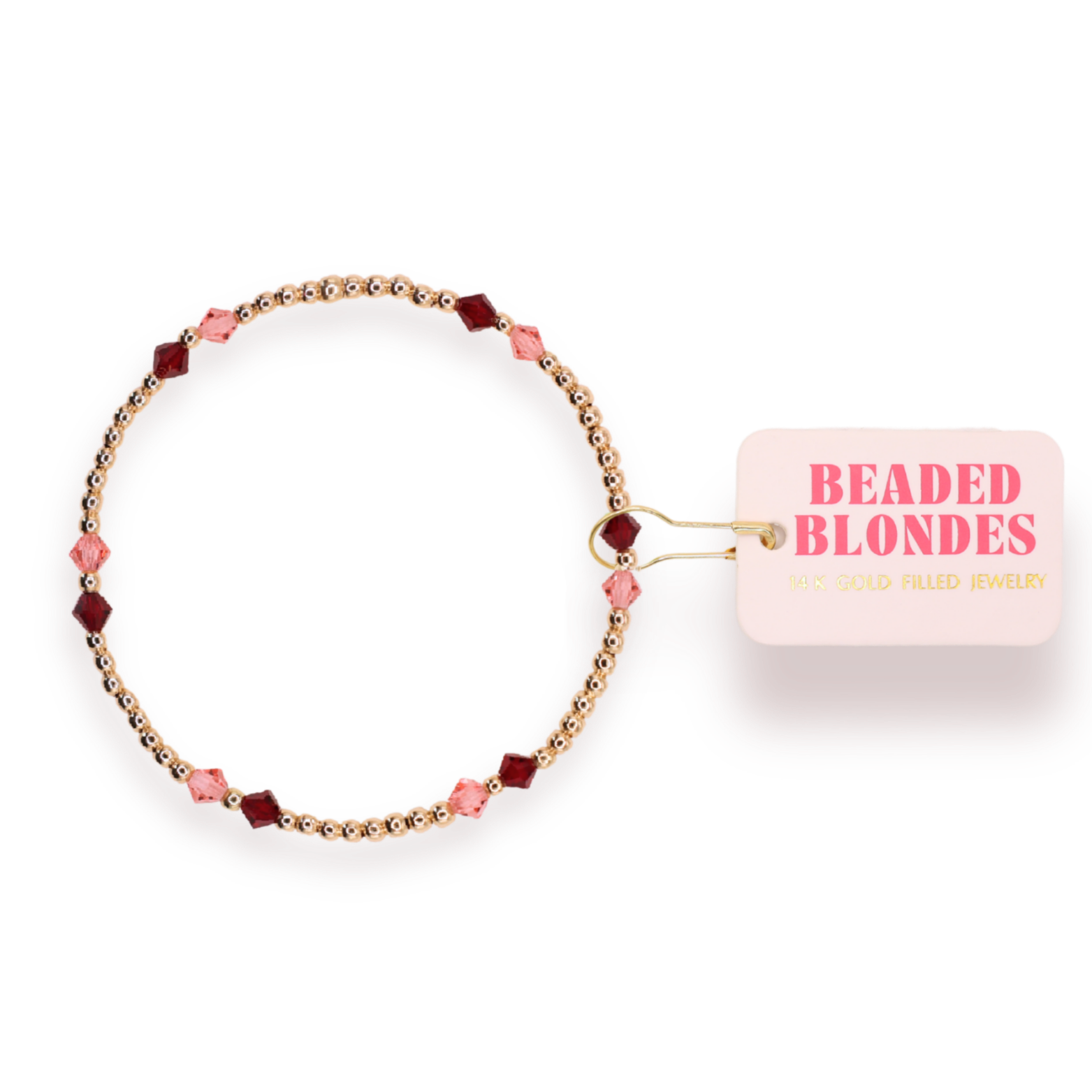 Charlotte Bracelet in Blush and Burgundy: Extended 7.25 inch-280 Accessories-Beaded Blondes-The Lovely Closet, Women's Fashion Boutique in Alexandria, KY