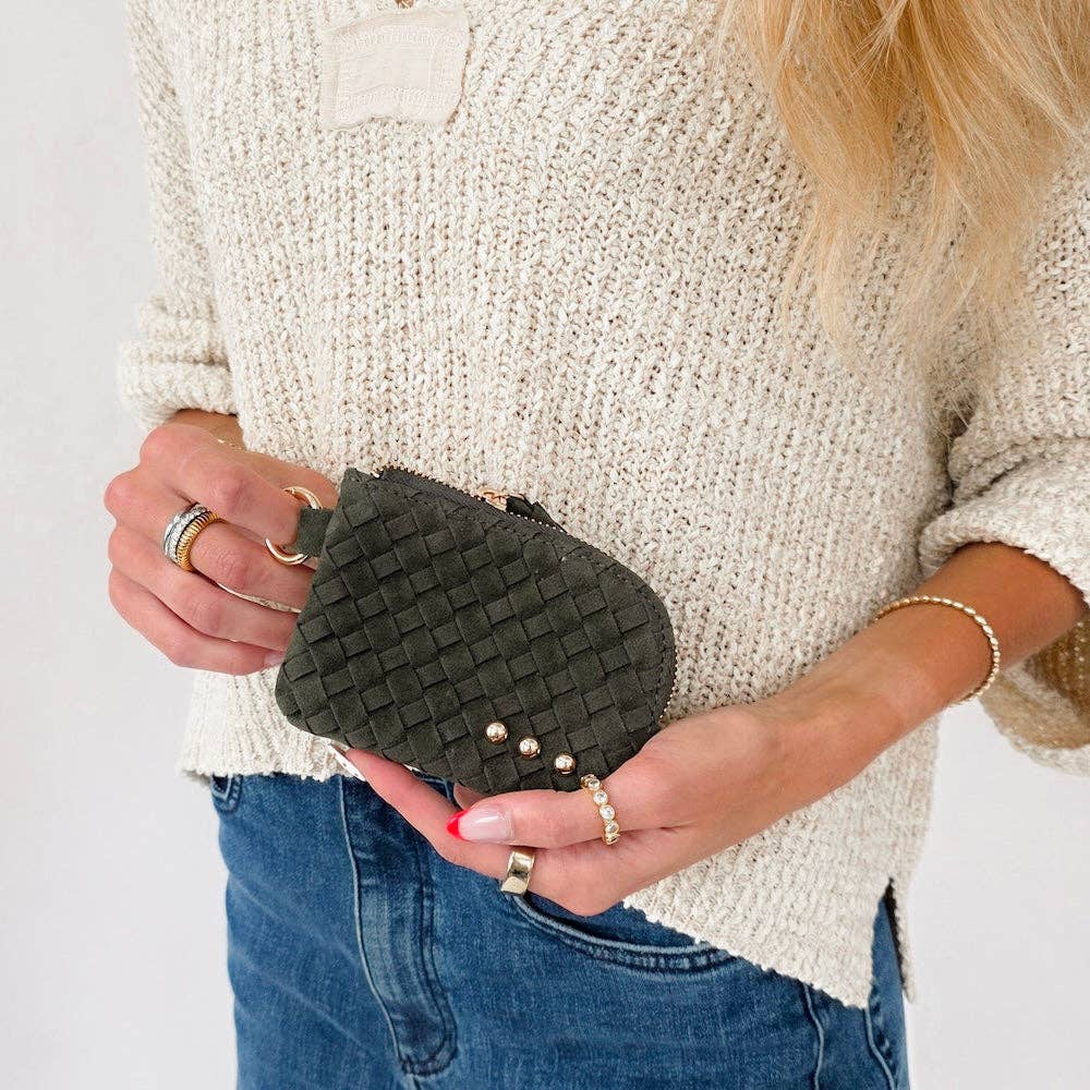 Suede Paris Card Wallet: Chocolate-wallet-Pretty Simple-The Lovely Closet, Women's Fashion Boutique in Alexandria, KY