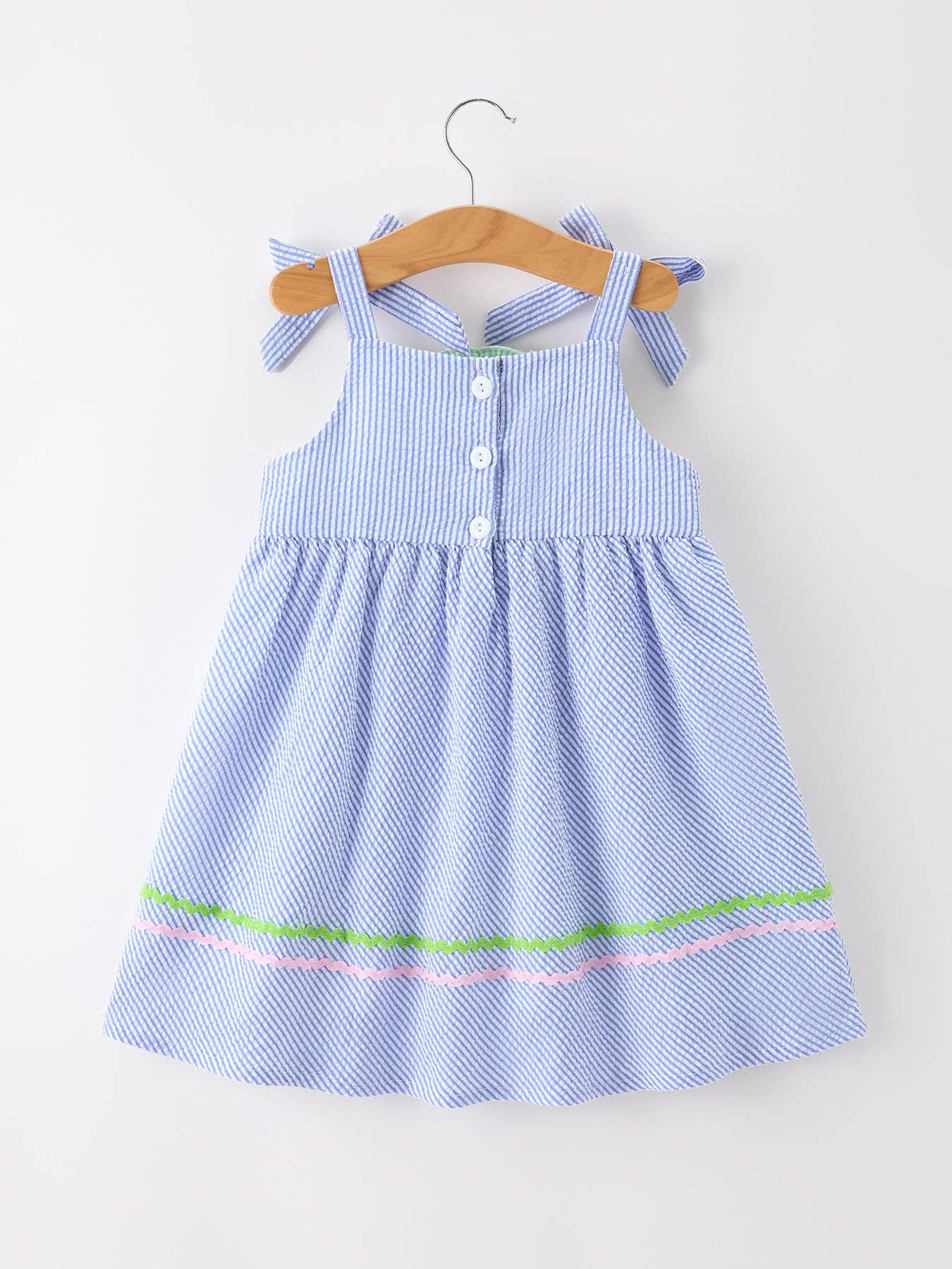 Watermelon Striped Girls Dress-360 Carolines Closet-Rylee Faith Designs-The Lovely Closet, Women's Fashion Boutique in Alexandria, KY