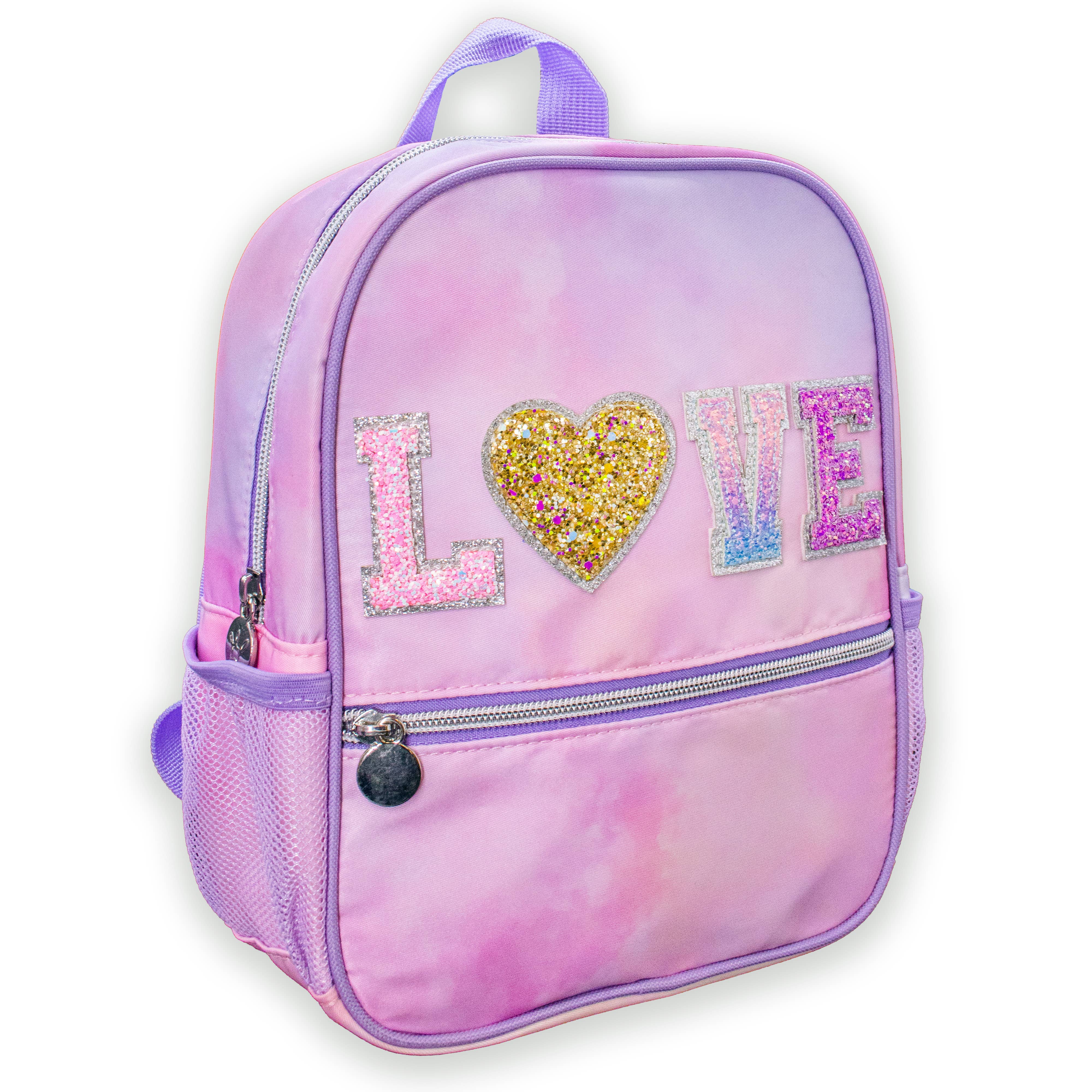 Girls Tie Dye Backpack with Glitter Varsity Letters-360 Carolines Closet-Frog Sac-The Lovely Closet, Women's Fashion Boutique in Alexandria, KY