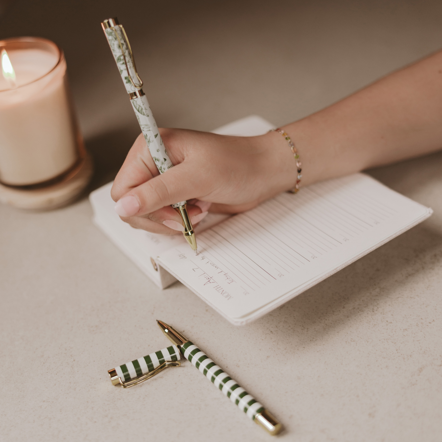 Green Floral Metal Pen Set-310 Gift-Sweet Water Decor-The Lovely Closet, Women's Fashion Boutique in Alexandria, KY