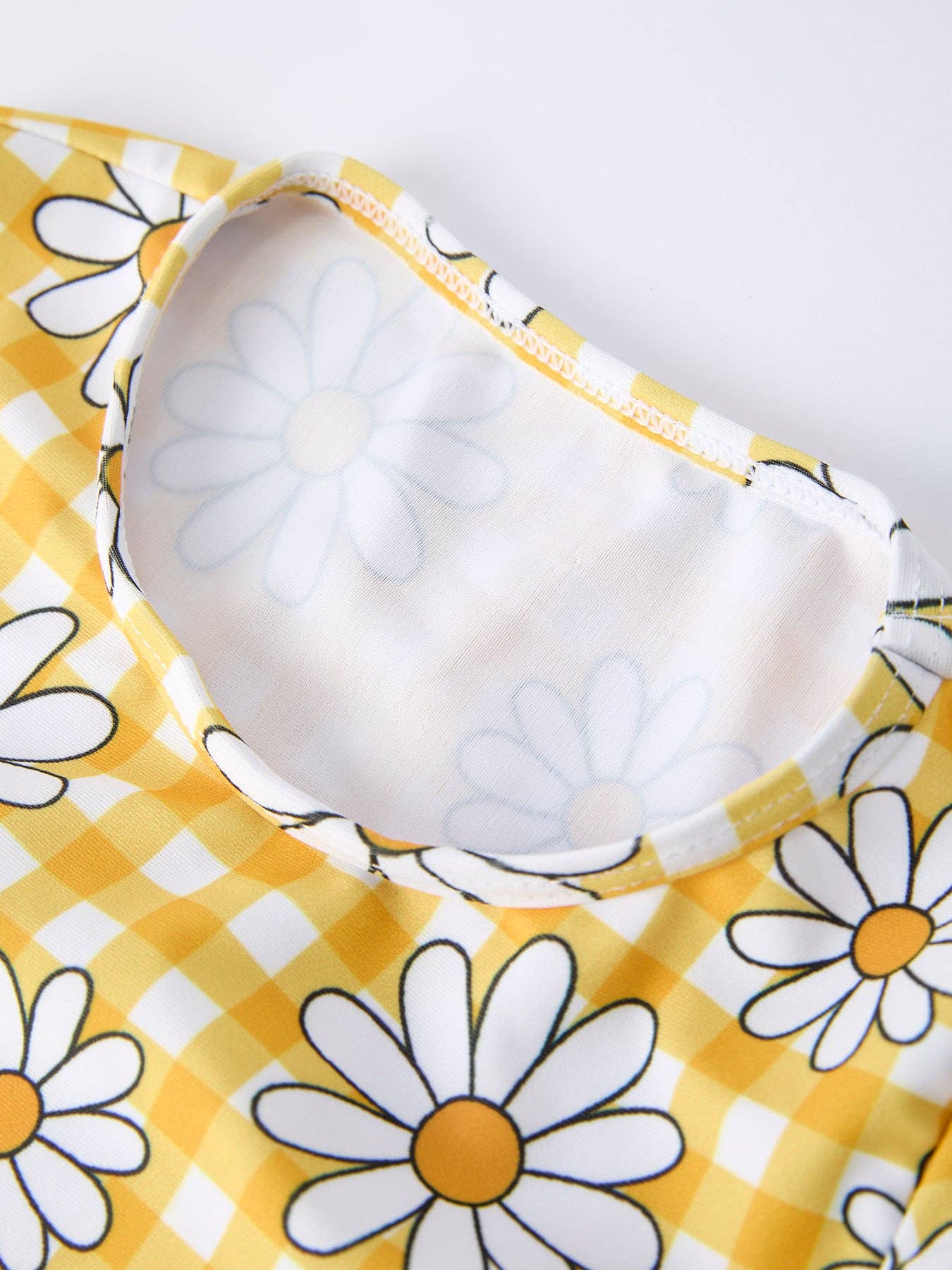 Summer Daisy Plaid Girls Two Piece Swim Set-360 Carolines Closet-Rylee Faith Designs-The Lovely Closet, Women's Fashion Boutique in Alexandria, KY