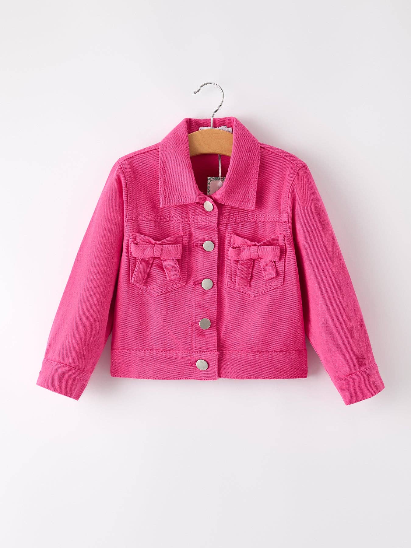 Hot Pink Fall Girls Denim Jacket-360 Carolines Closet-Rylee Faith Designs-The Lovely Closet, Women's Fashion Boutique in Alexandria, KY
