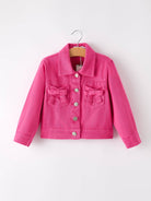 Hot Pink Fall Girls Denim Jacket-360 Carolines Closet-Rylee Faith Designs-The Lovely Closet, Women's Fashion Boutique in Alexandria, KY