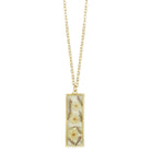 Prairie Florals White Dried Flower Bar Gold Necklace-280 Accessories-ZAD-The Lovely Closet, Women's Fashion Boutique in Alexandria, KY