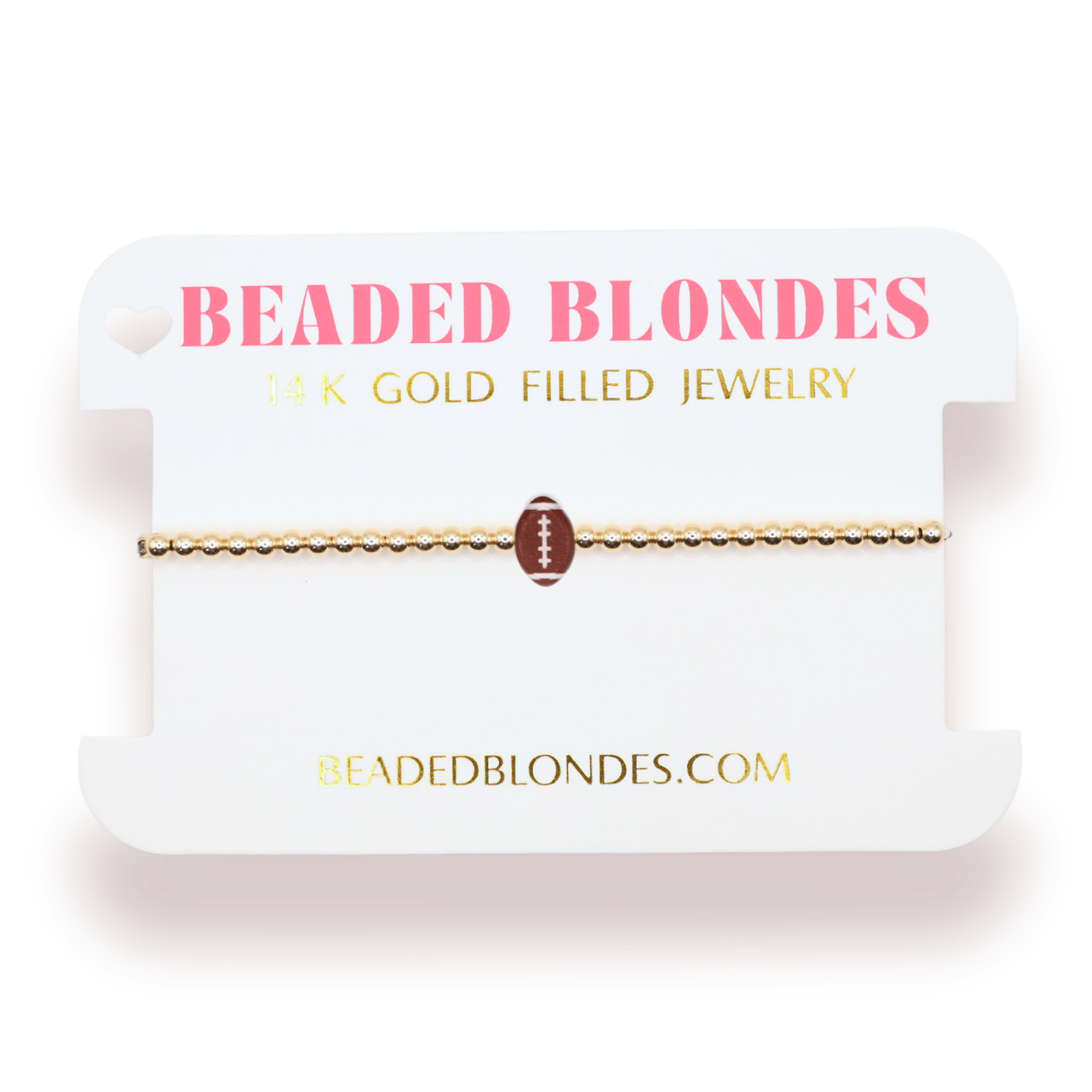PRE-ORDER Beaded Blondes Football Bracelet on Gold Standard 6.75 inch-bracelet-Beaded Blondes-The Lovely Closet, Women's Fashion Boutique in Alexandria, KY