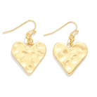 Hammered Metal Heart Earrings - Gold-250 Jewelry-judson-The Lovely Closet, Women's Fashion Boutique in Alexandria, KY