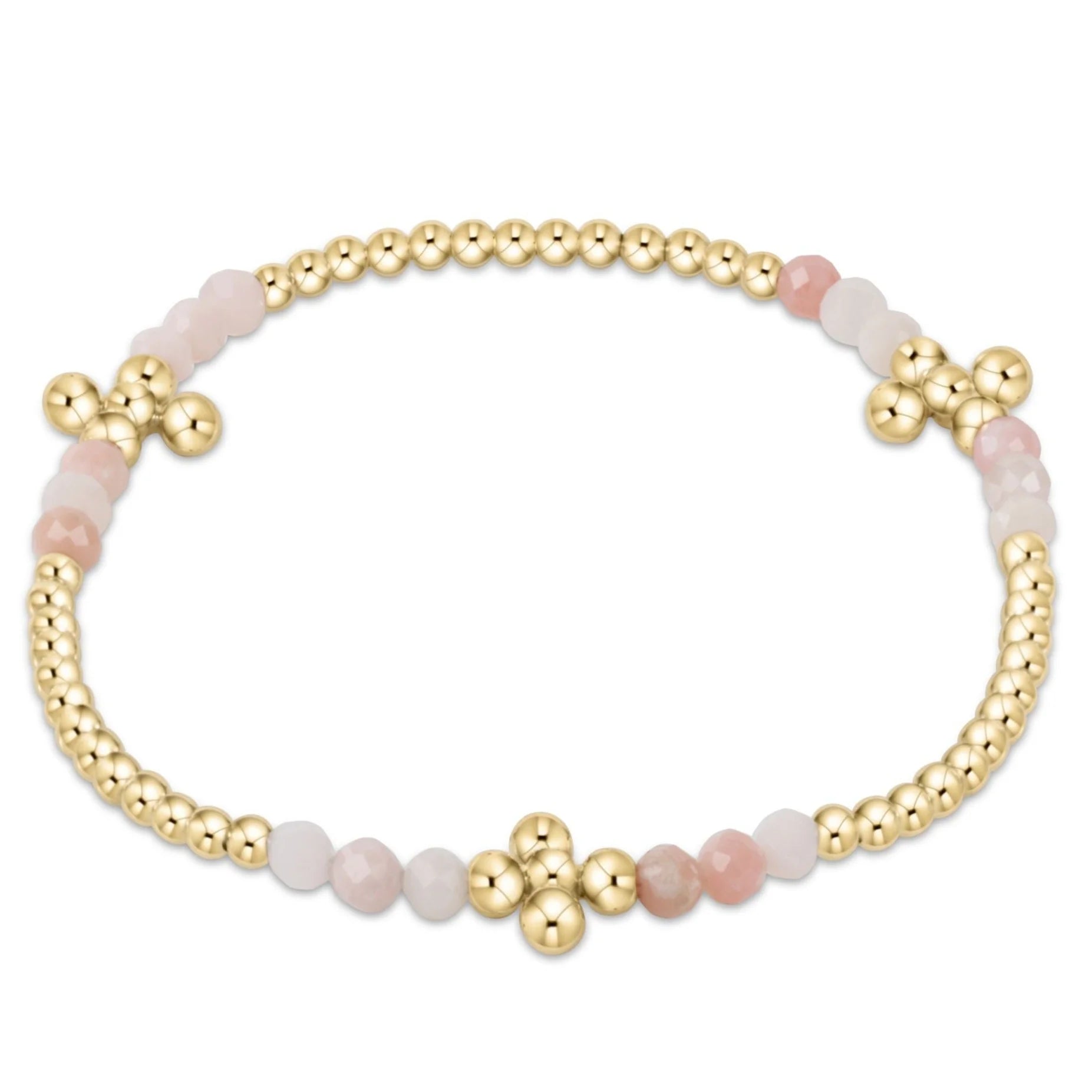 Signature Cross 2.5 Gold Bliss Pink Opal-Bracelets-eNewton-The Lovely Closet, Women's Fashion Boutique in Alexandria, KY