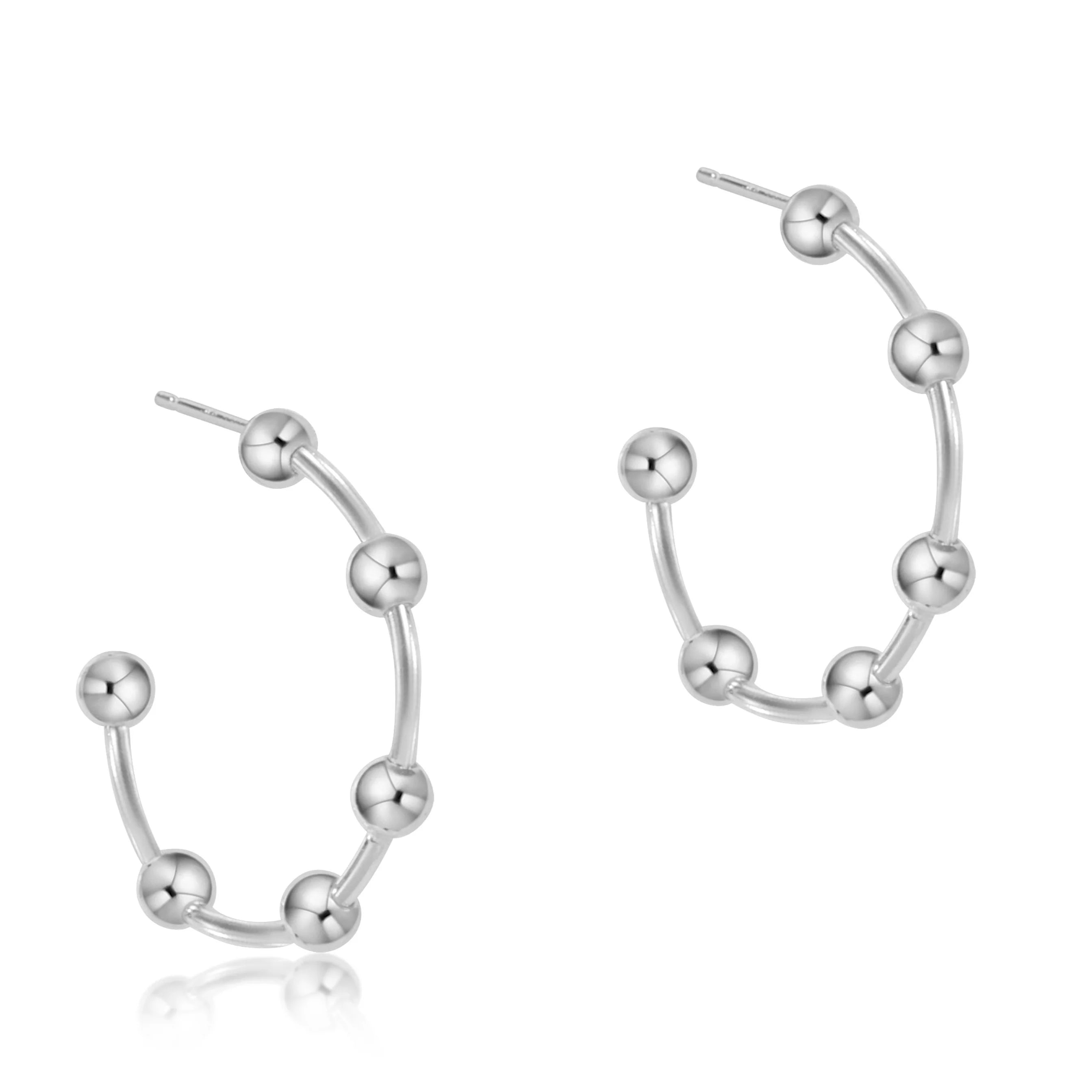 1” Simplicity Silver Post Hoop-Earrings-eNewton-The Lovely Closet, Women's Fashion Boutique in Alexandria, KY