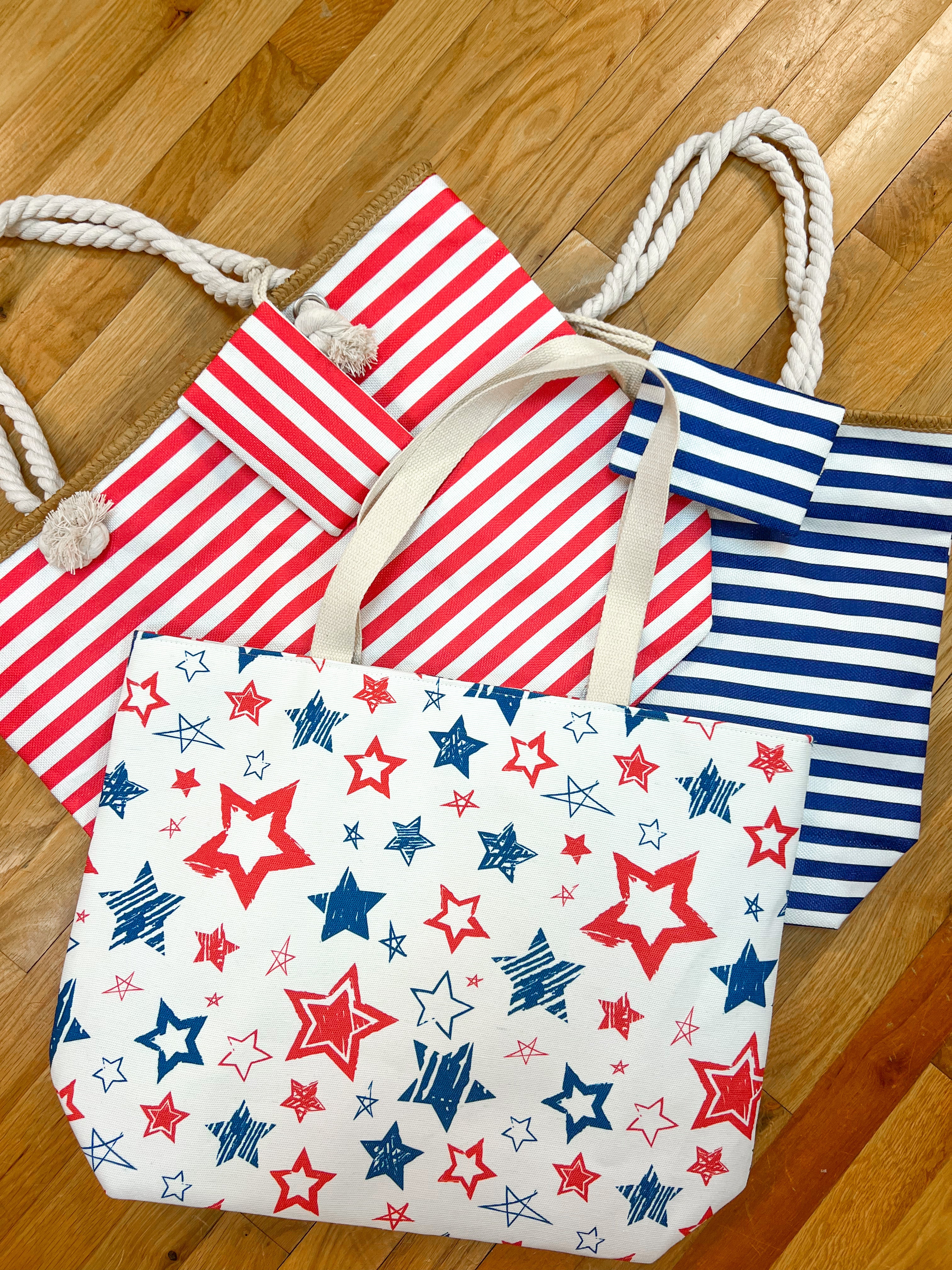 FINAL SALE Stars and Stripes Totes-Tote Bags-The Lovely Closet-The Lovely Closet, Women's Fashion Boutique in Alexandria, KY