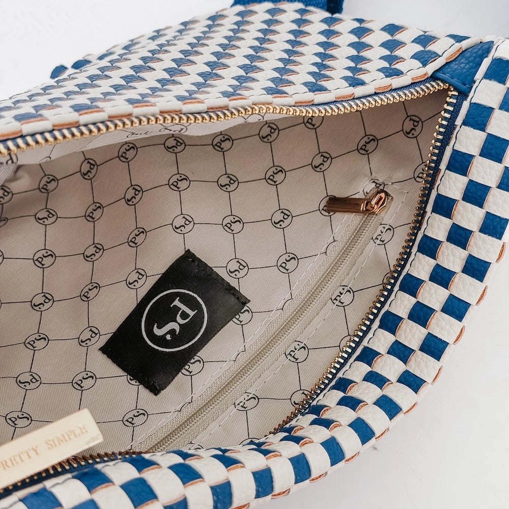 Westlyn Woven Bum Bag - Green & Gold Check-290 Bag/Handbags-Pretty Simple-The Lovely Closet, Women's Fashion Boutique in Alexandria, KY