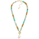 Candy Bead Necklace with Pearl Charm-250 Jewelry-judson-The Lovely Closet, Women's Fashion Boutique in Alexandria, KY