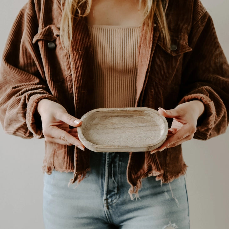 Oval Wood Tray - Natural-310 Gift-The Lovely Closet-The Lovely Closet, Women's Fashion Boutique in Alexandria, KY