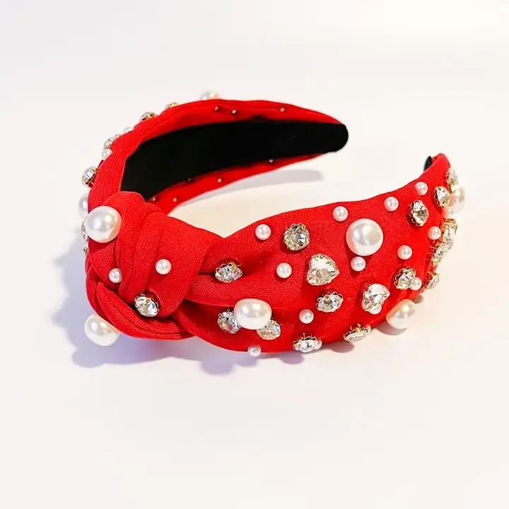 Festive Headbands-Red-300 Headwear-Brittyland-The Lovely Closet, Women's Fashion Boutique in Alexandria, KY