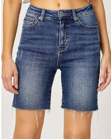 RISEN Shorts High Rise Raw Hem-100 Short Sleeve Tops-Risen-The Lovely Closet, Women's Fashion Boutique in Alexandria, KY