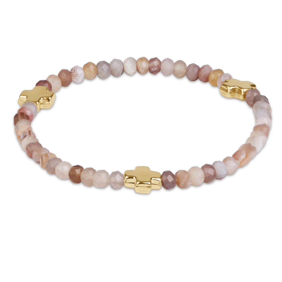 Enewton EXTENDS Signature Cross gold 4mm gemstone - Botswana agate-260 eNewton-eNewton-The Lovely Closet, Women's Fashion Boutique in Alexandria, KY