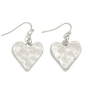 Hammered Metal Heart Earrings - Silver-250 Jewelry-judson-The Lovely Closet, Women's Fashion Boutique in Alexandria, KY