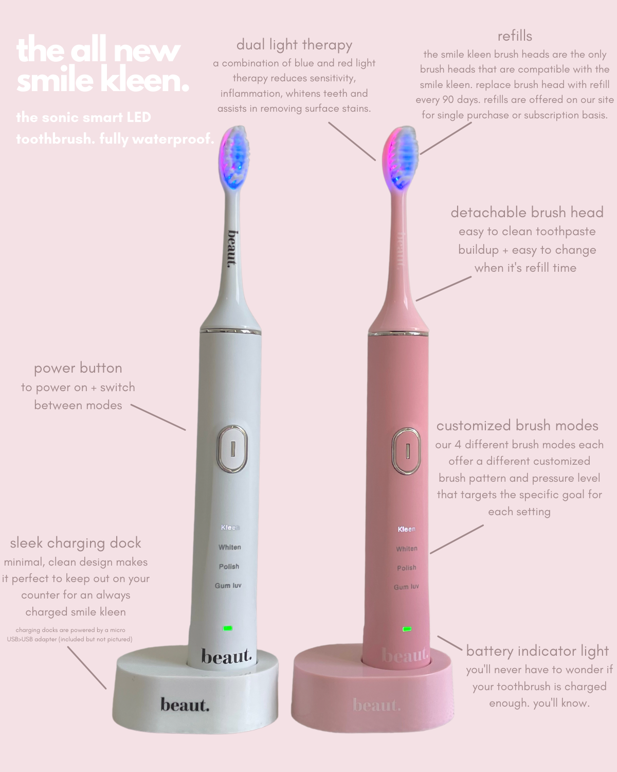 *Pre-Order*Smile Kleen Toothbrush-340 Beauty/Self Care-beaut.beautyco.-The Lovely Closet, Women's Fashion Boutique in Alexandria, KY