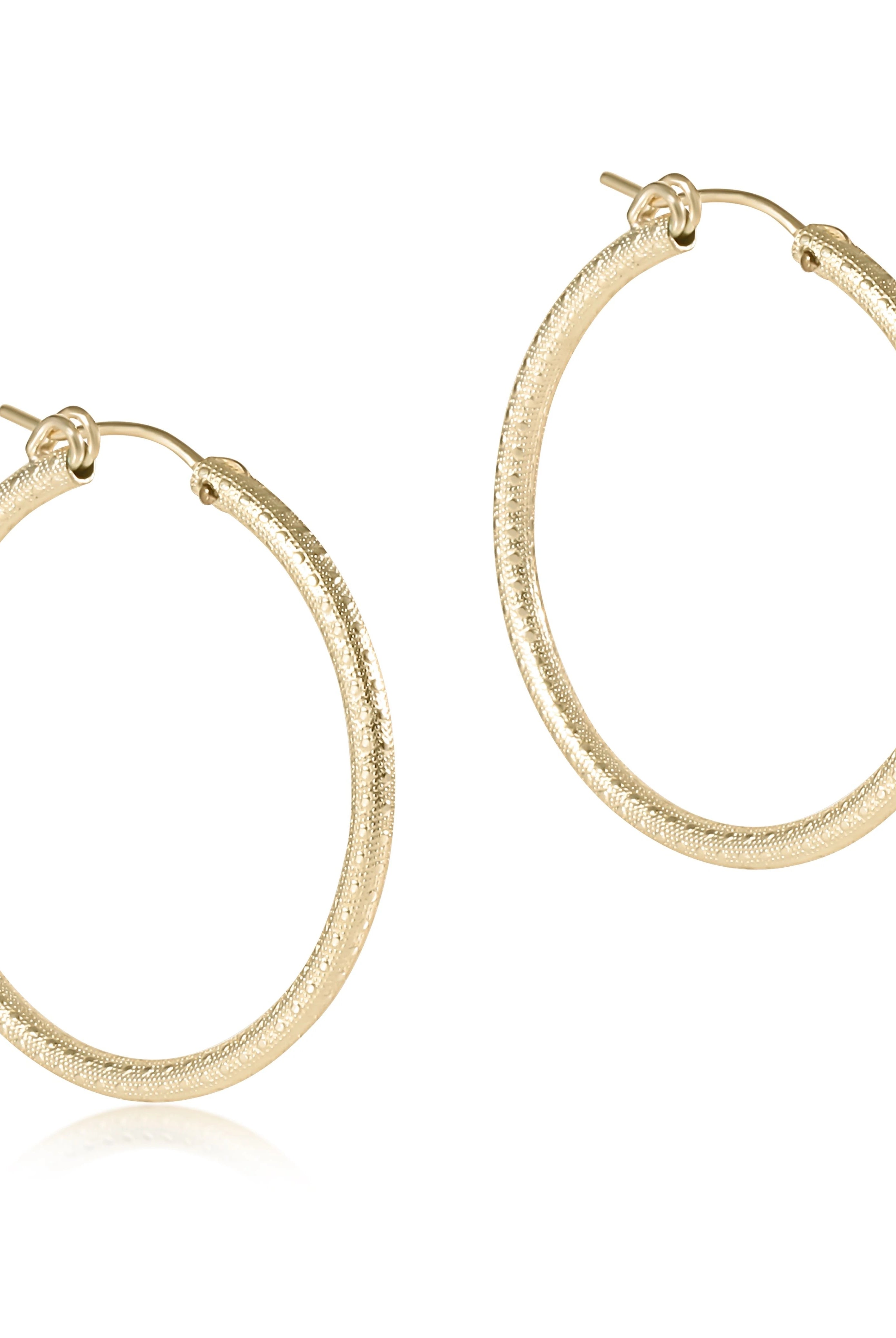 Round Gold Textured Hoop-Earrings-The Lovely Closet-The Lovely Closet, Women's Fashion Boutique in Alexandria, KY