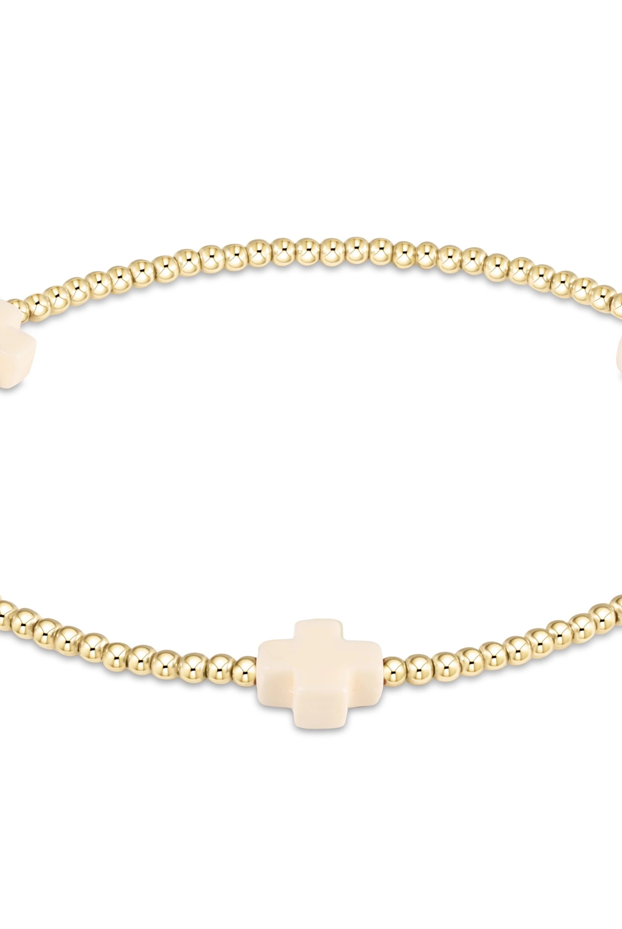 Signature Cross Gold 2mm Bracelet-Bracelets-eNewton-The Lovely Closet, Women's Fashion Boutique in Alexandria, KY