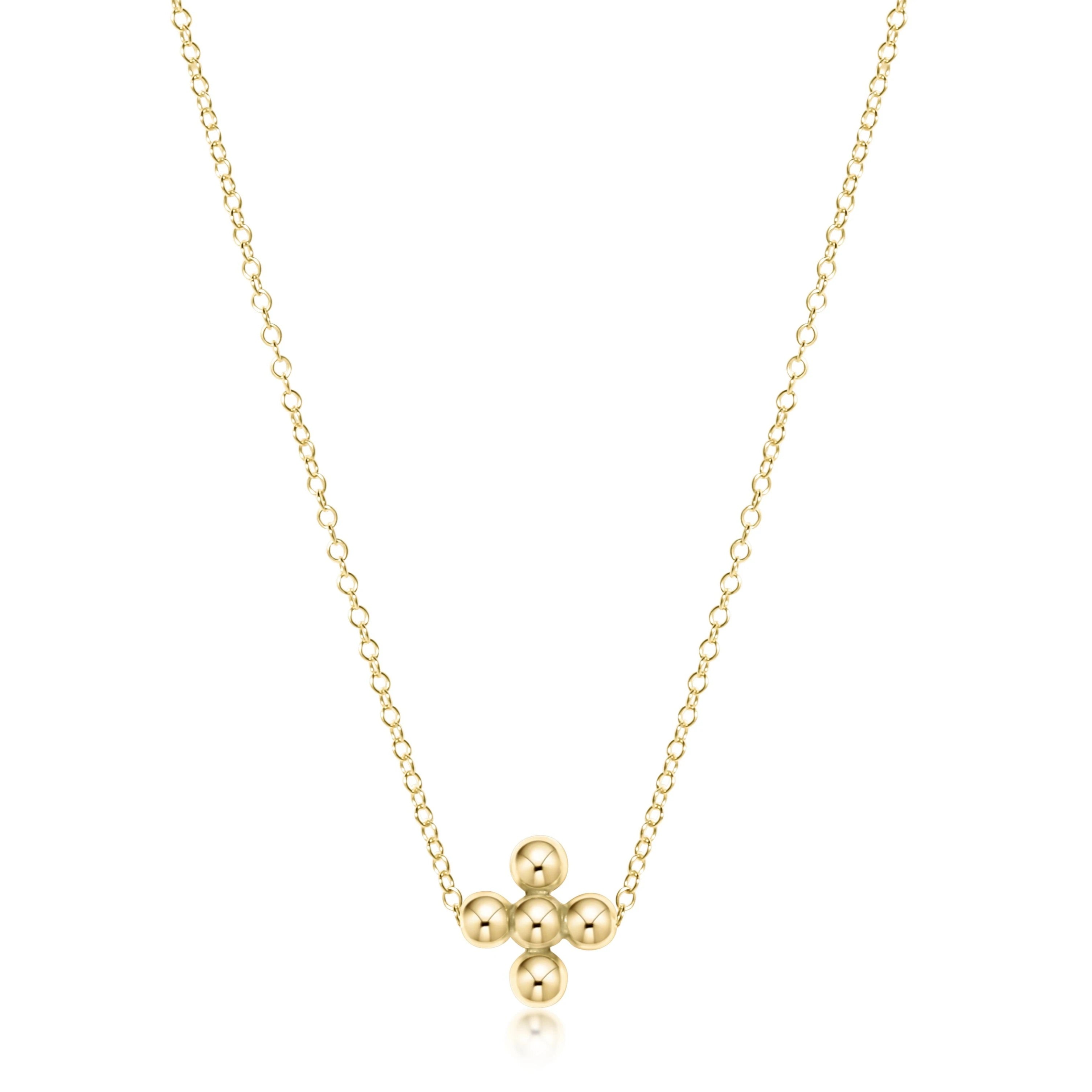 Beaded Signature Gold Cross Necklace-260 eNewton-eNewton-The Lovely Closet, Women's Fashion Boutique in Alexandria, KY