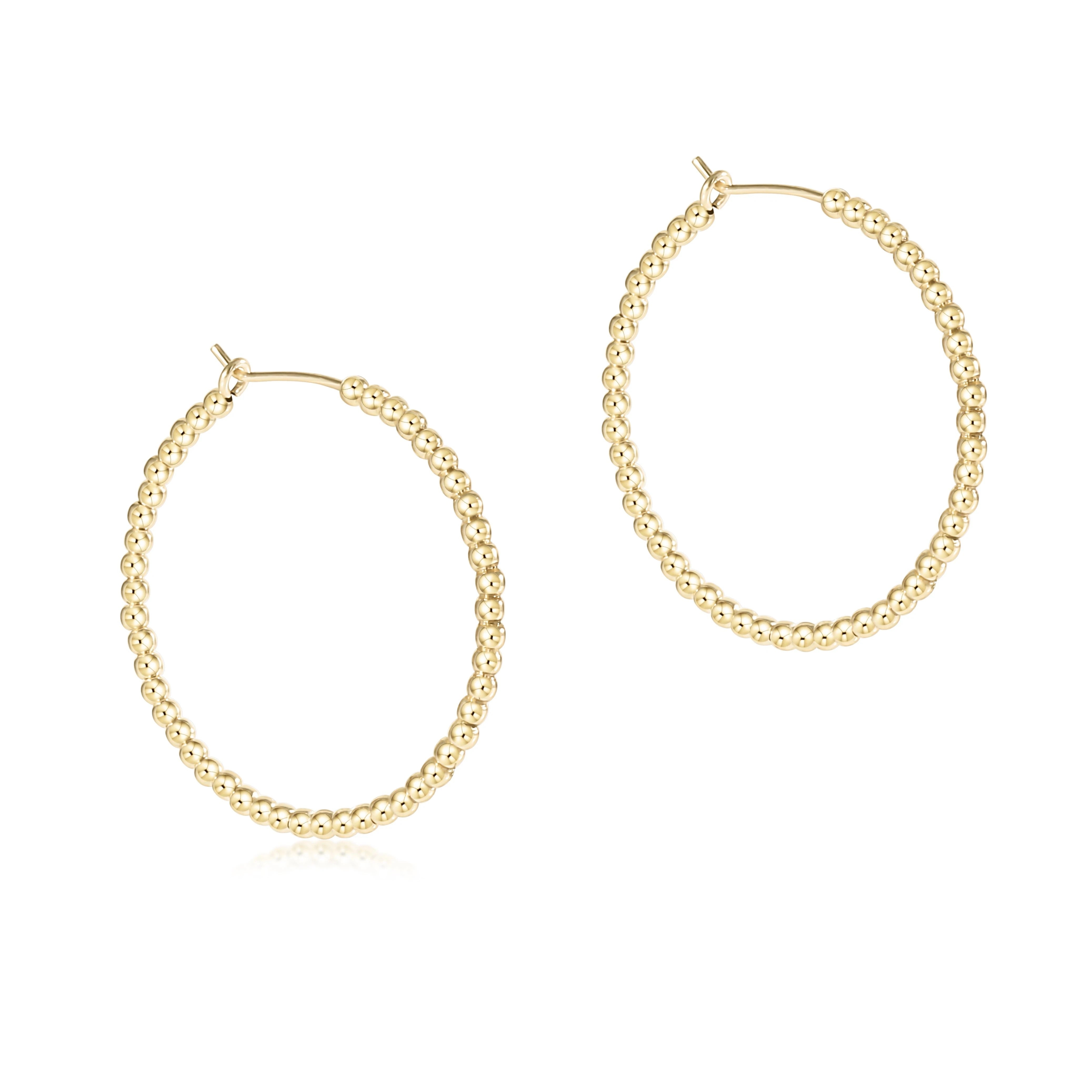 Beaded Gold Hoop-Earrings-The Lovely Closet-The Lovely Closet, Women's Fashion Boutique in Alexandria, KY