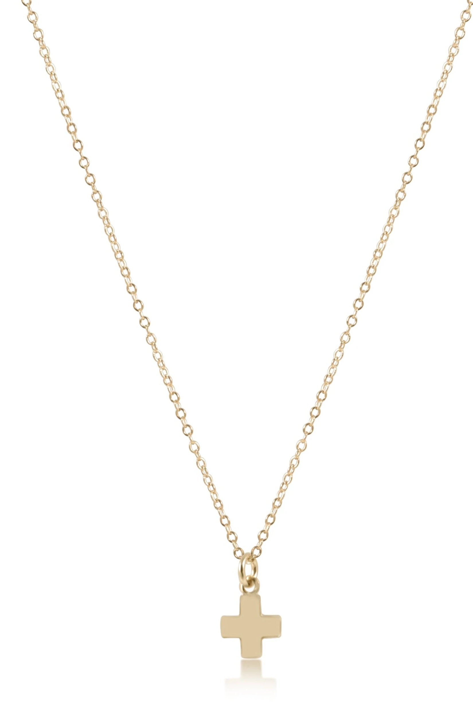16’ Signature Cross Small Gold Necklace-260 eNewton-eNewton-The Lovely Closet, Women's Fashion Boutique in Alexandria, KY
