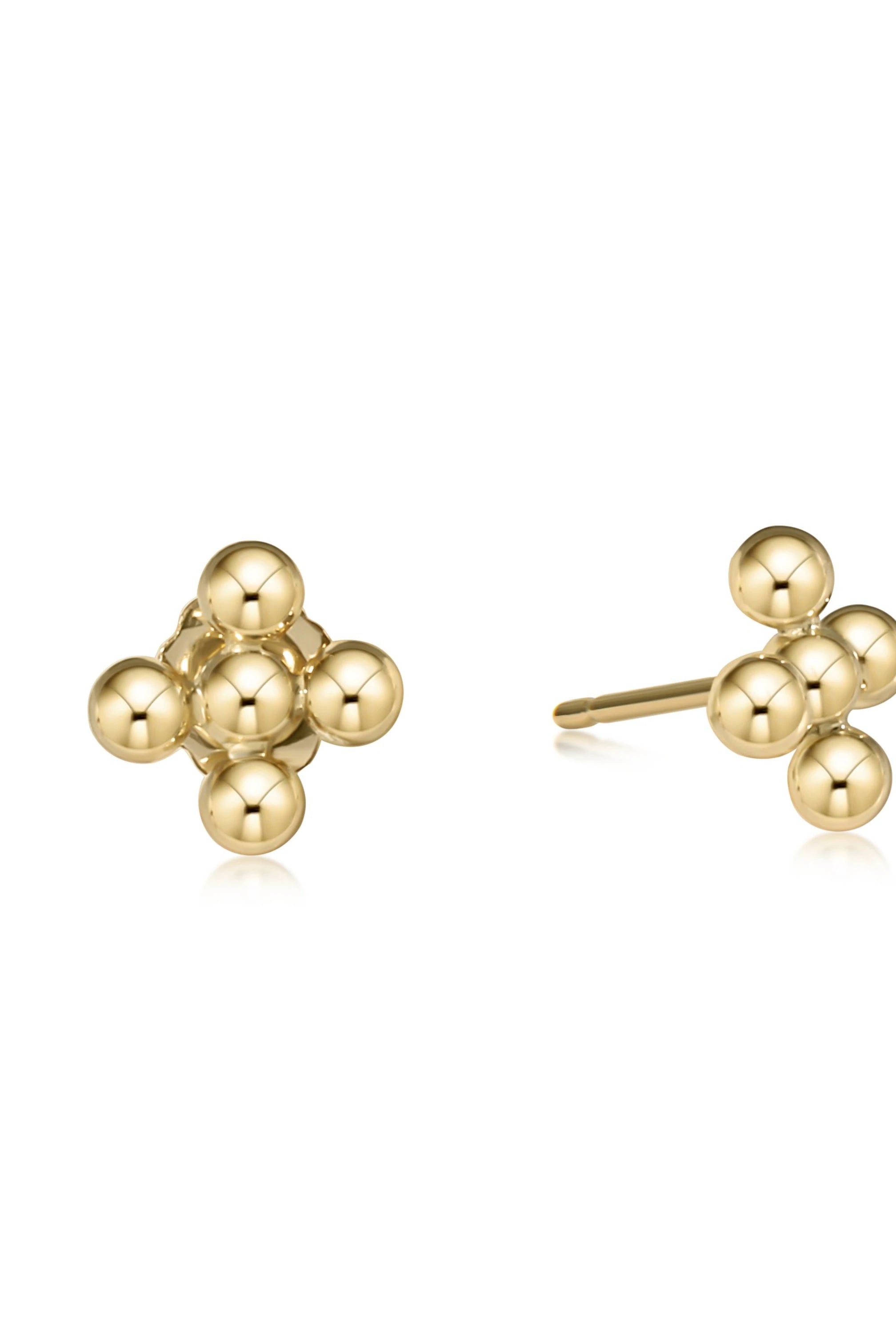 Classic 4mm Beaded Signature Cross Stud-Earrings-eNewton-The Lovely Closet, Women's Fashion Boutique in Alexandria, KY