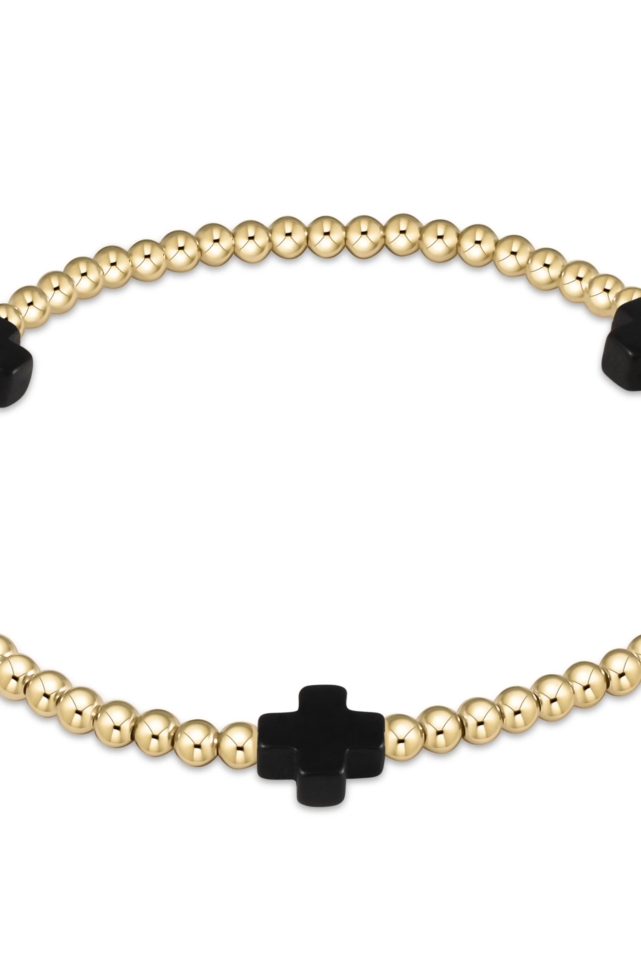 Signature Cross Gold 3mm Bracelet-Bracelets-eNewton-The Lovely Closet, Women's Fashion Boutique in Alexandria, KY
