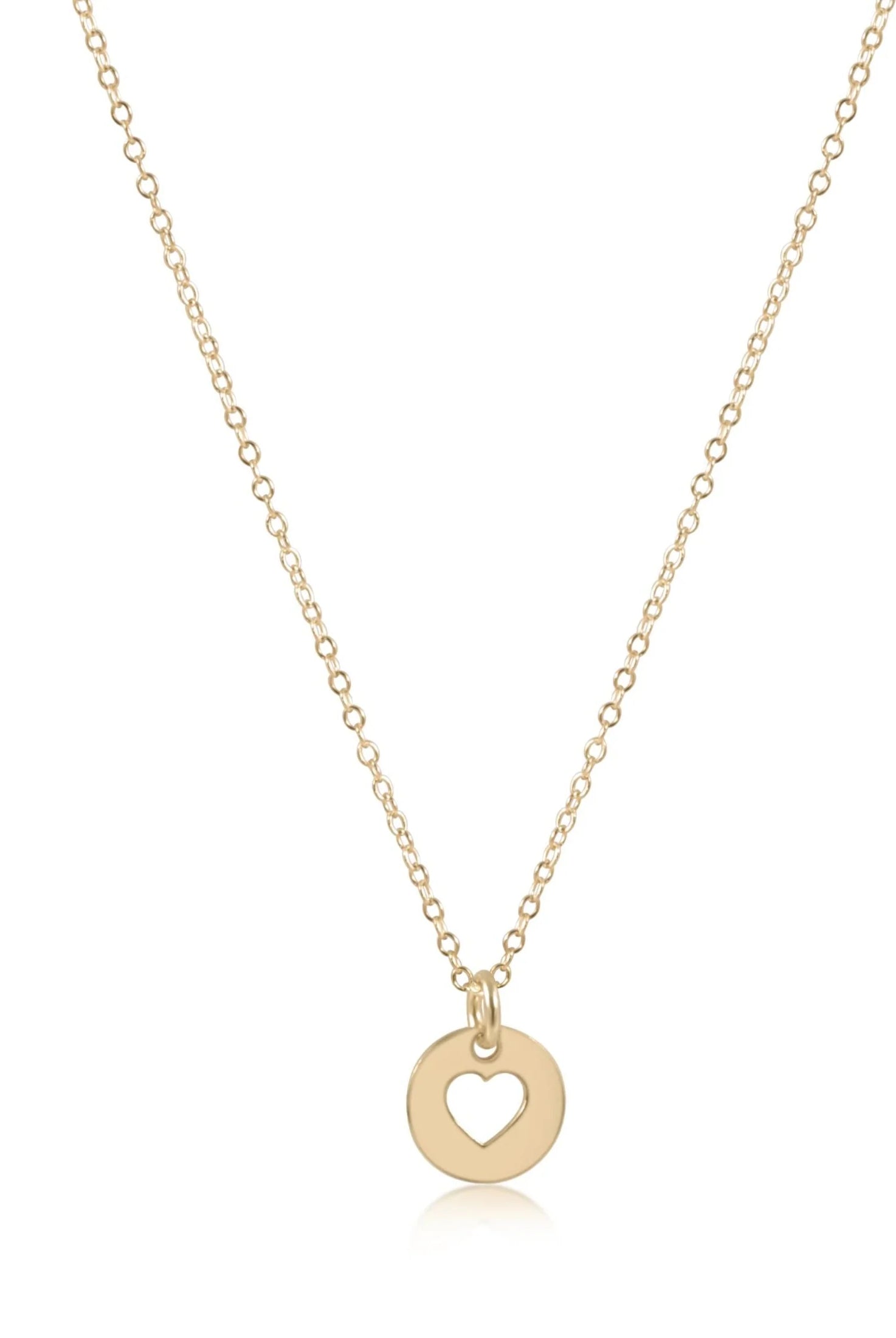 16” Love Small Gold Disc Necklace-260 eNewton-eNewton-The Lovely Closet, Women's Fashion Boutique in Alexandria, KY