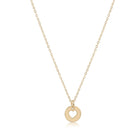 16” Love Small Gold Disc Necklace-Necklaces-eNewton-The Lovely Closet, Women's Fashion Boutique in Alexandria, KY
