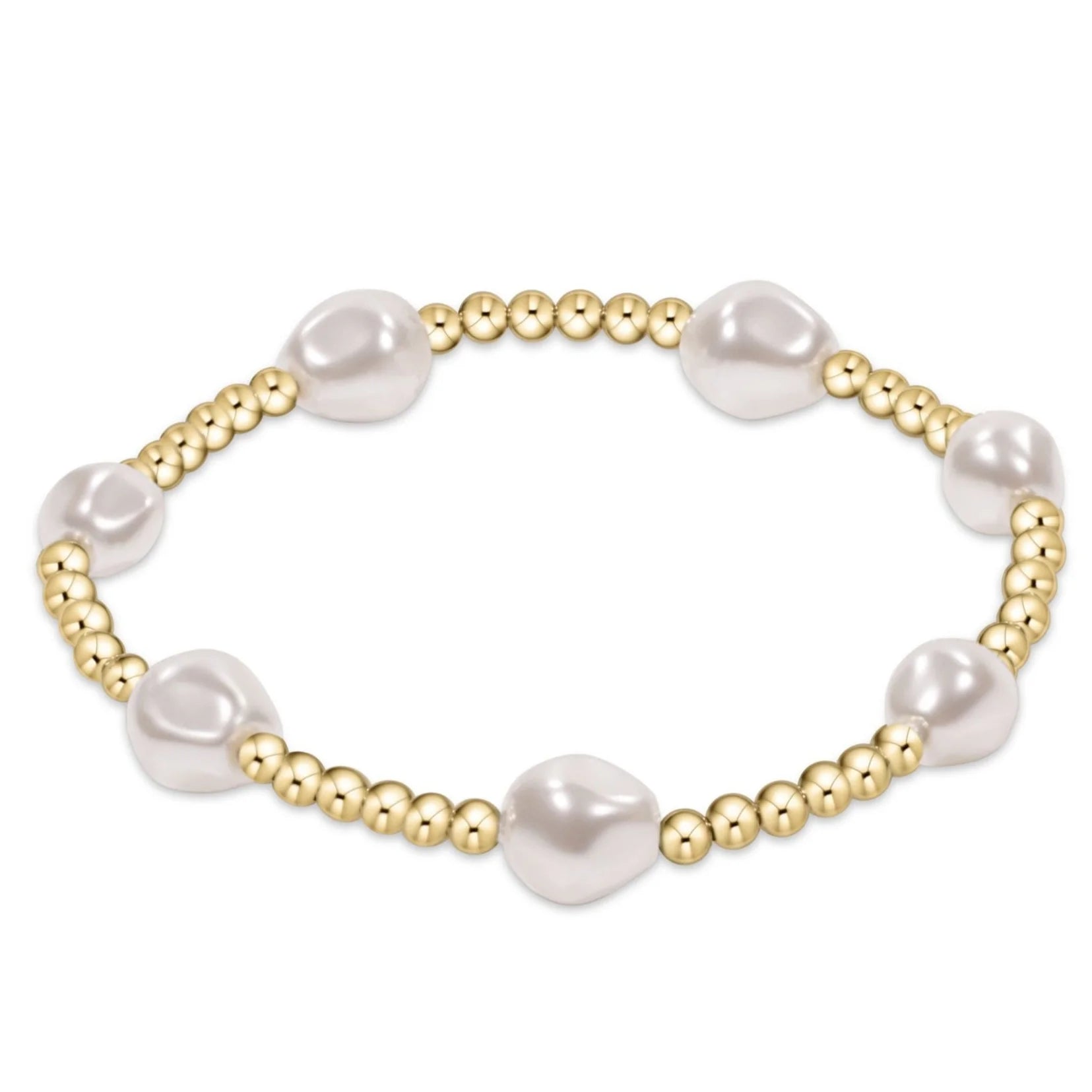 Admire Gold 3mm Pearl Bracelet-260 eNewton-eNewton-The Lovely Closet, Women's Fashion Boutique in Alexandria, KY
